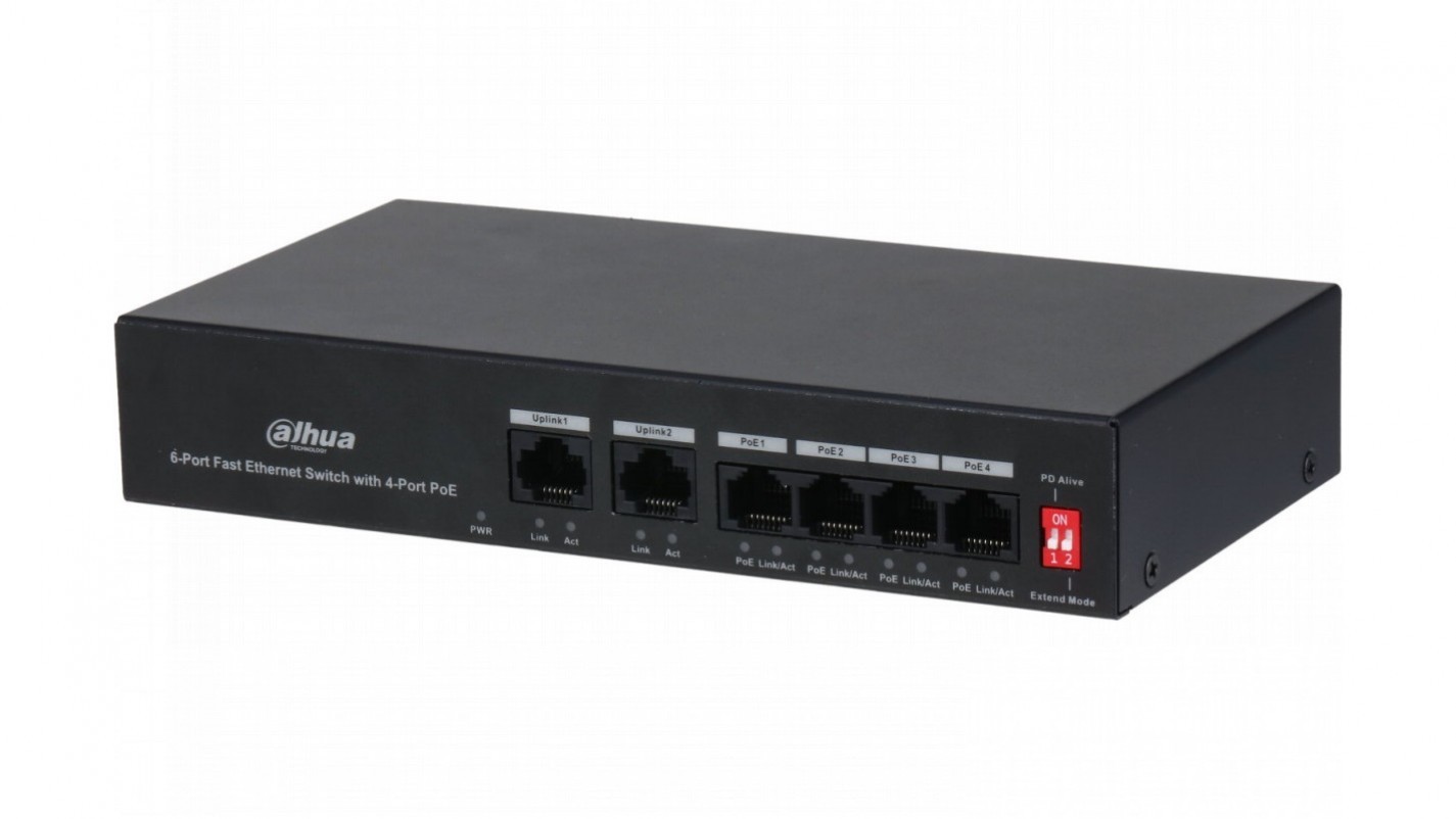 Dahua 6-Port Fast Ethernet Switch with 4-Port PoE_DH-PFS3006-4ET-36