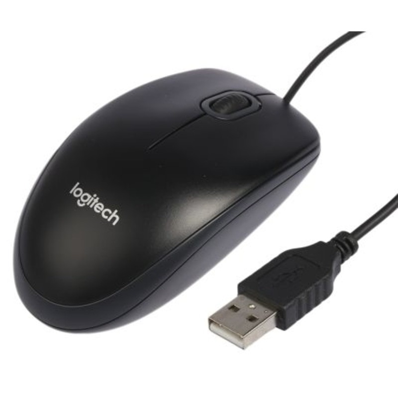 Logitech B100 Optical USB Mouse Black (910-006605)